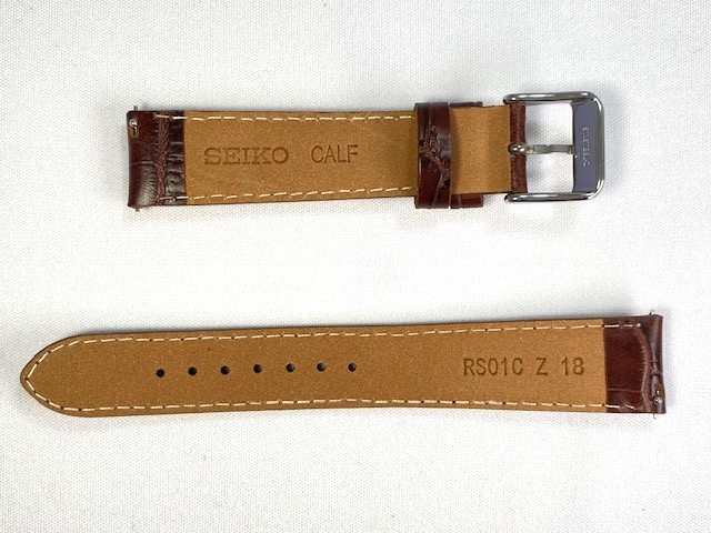 RS01C18BN SEIKO Seiko 18mm original leather belt car fwani type pushed . dark brown cat pohs free shipping 