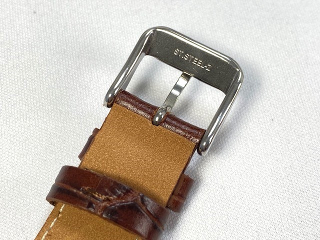 RS01C18BN SEIKO Seiko 18mm original leather belt car fwani type pushed . dark brown cat pohs free shipping 