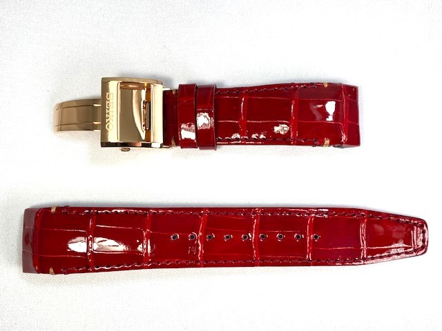 L0CK017P9 SEIKO Astro n22mm original leather belt D buckle attaching crocodile red SBXB080/8X53-0AM0 for free shipping 