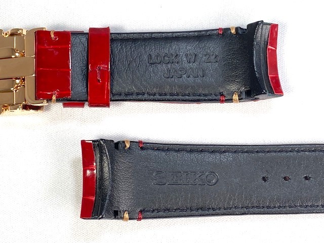 L0CK017P9 SEIKO Astro n22mm original leather belt D buckle attaching crocodile red SBXB080/8X53-0AM0 for free shipping 