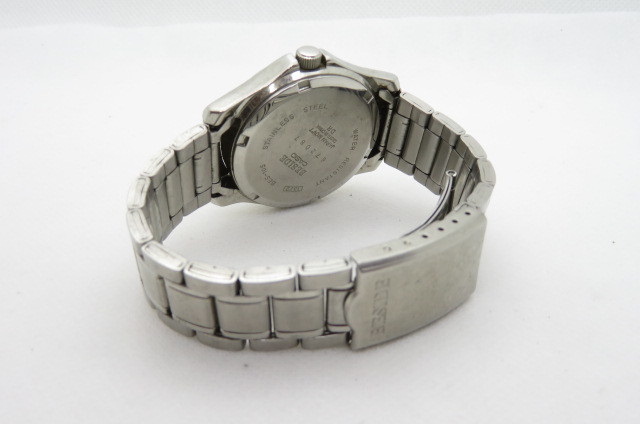 1円～【電池切れ】CASIO カシオ　BESIDE　ビサイド　メンズ腕時計　デイデイト　 BES-105　シルバー　ホワイト文字盤　11-11-41_画像7