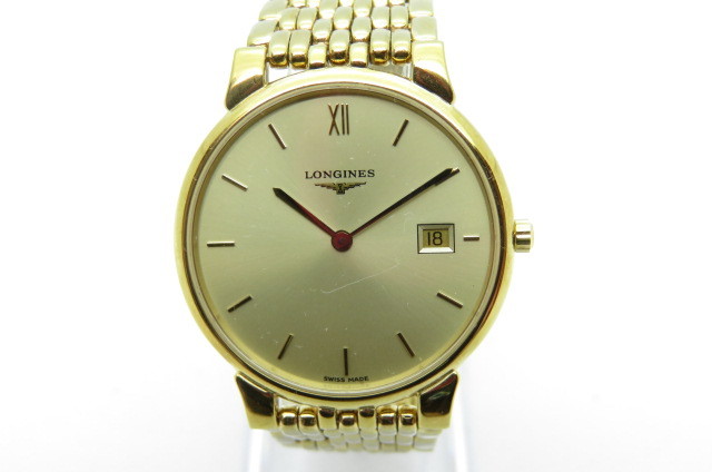 1円～【動作品】LONGINES ロンジン グランドクラシック メンズ　クオーツ腕時計　L5.632.2　ゴールド　12-5-23_画像1