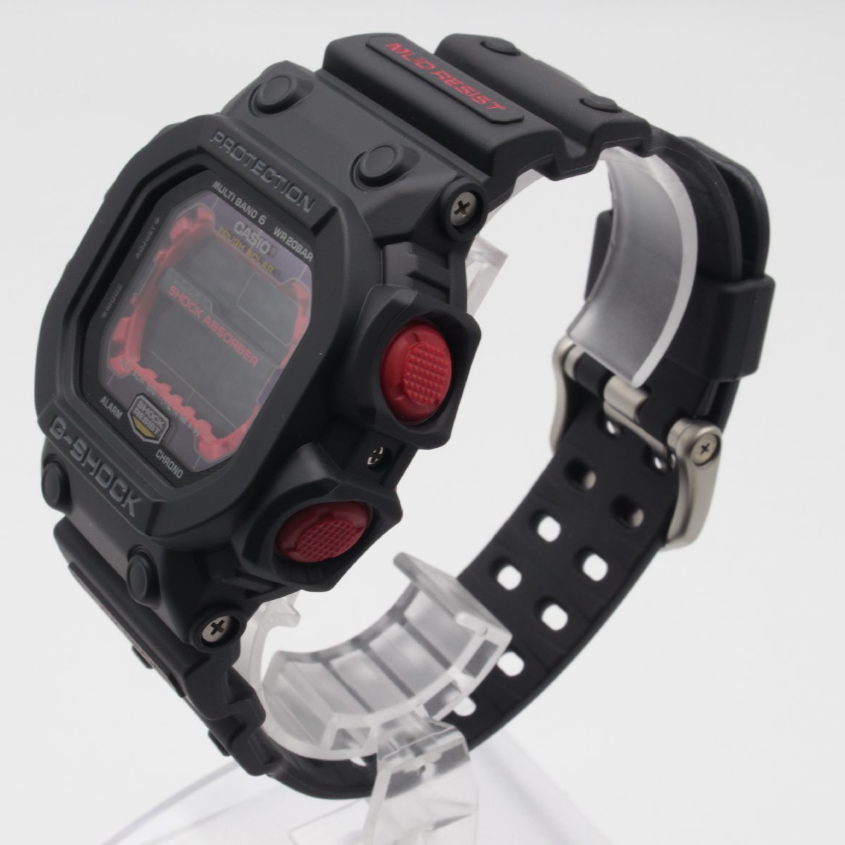 0882▲ CASIO 腕時計 G-SHOCK GXW-56-1AJF 20気圧防水 電波 ソーラー 耐衝撃性 デカフェイス 重厚感 メンズ ブラック×レッド【1124】_画像3