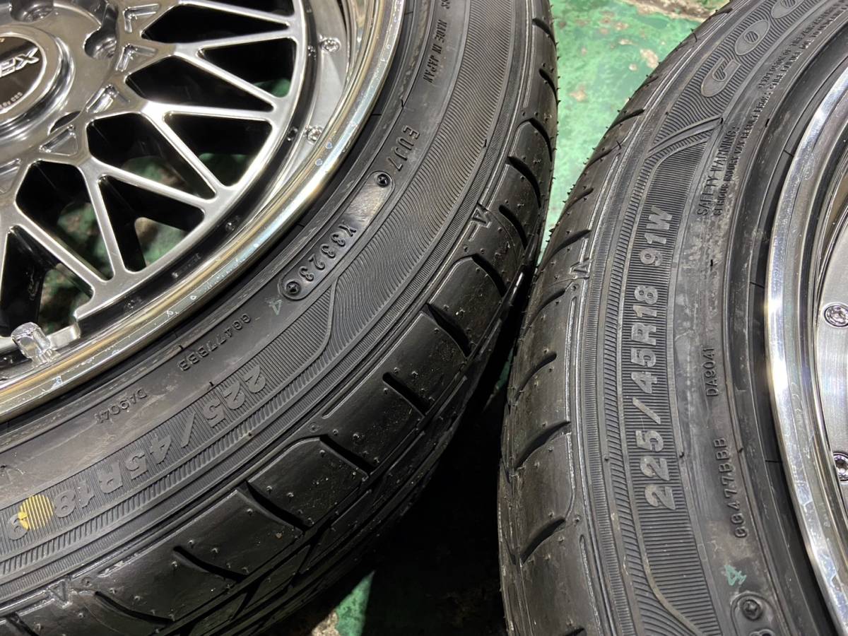 送料無料 CRS ESSEX Type ENCM 2PC 8.5j×18インチ +38 139.7-6 ハイパーグロス 新品タイヤ グッドイヤー LSEXE 225/45R18 200系ハイエース_画像7