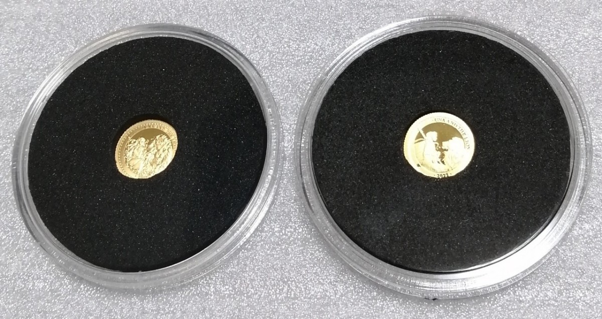 セントヘレナ 2022 & 2023 ウナとライオン 金貨 0.5g プルーフ 2枚セット オリジナル箱と証明書付き_画像2