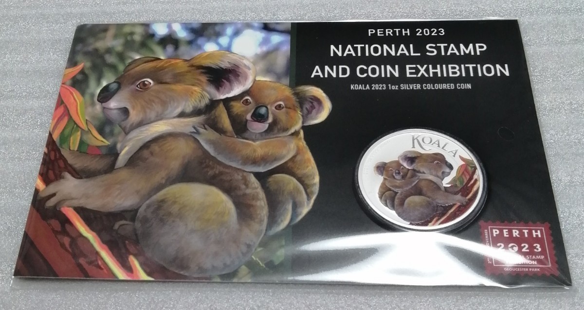 オーストラリア 2023 コアラ 銀貨 カラー 証明書一体型カード入り_画像1