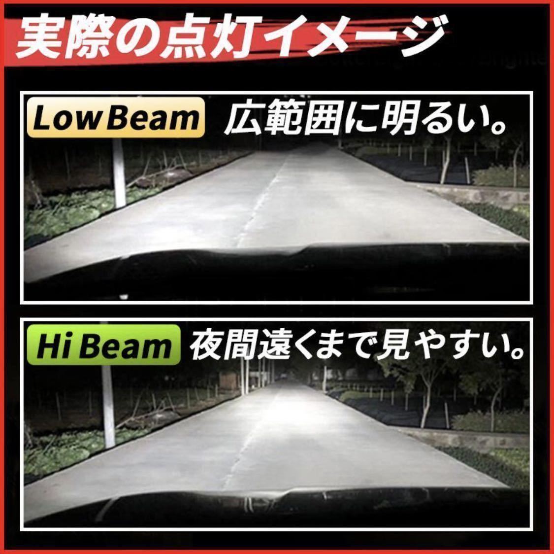 最新型 H4 LED バルブ ヘッドライト フォグランプ Hi/Lo 8000LM 6500K バイク ホンダ スズキ カワサキ ヤマハ 車検対応 爆光 汎用 ポン付け_画像3