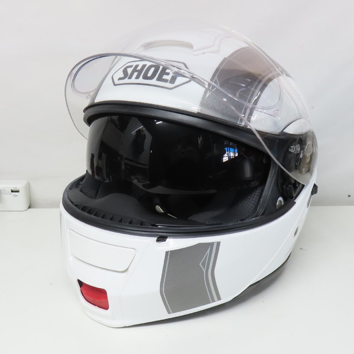 【中古美品】SHOEI ショウエイ NEOTEC BOREALIS ネオテック ボレアリス システムヘルメット Lサイズ フルフェイス バイク 二輪 人気_画像3