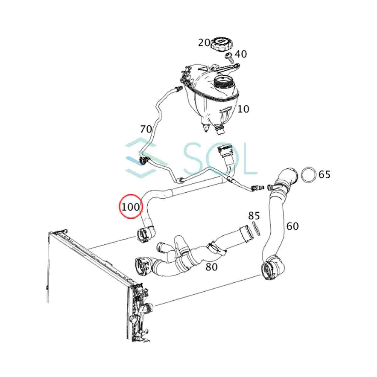 ラジエーター クーラントホース ウォーターホース リザーバーホース Sクラス W222 C217 S550 S550E S600 S63 S65 2225015591 出荷締切18時_画像6