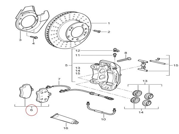 PORSCHE ポルシェ ボクスター(986 987) ケイマン(987) フロント ブレーキパッド ブレーキパット 98635193913 98735193902 98735193903_画像2