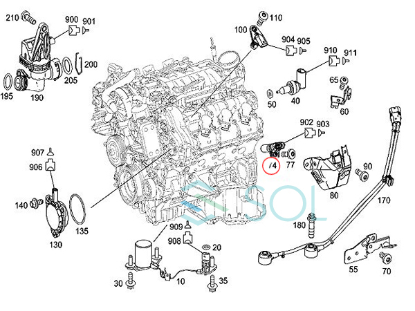 クランクシャフトポジションセンサー ベンツ W221 W222 W216 W217 S350 S400 S550 S600 S63 S65 CL550 CL600 CL63 CL65 2769051200_画像6