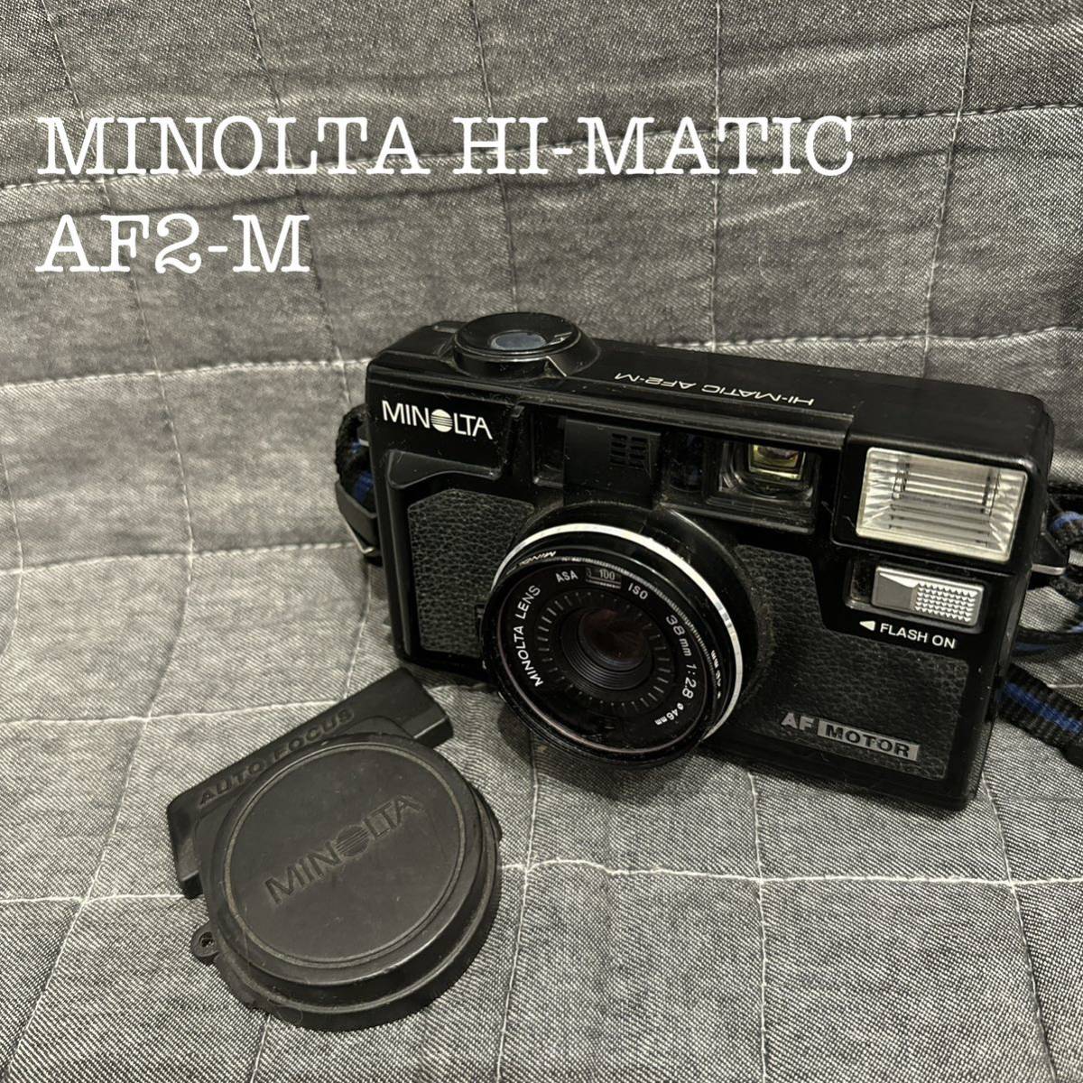 MINOLTA HI-MATIC AF2-M ミノルタ ハイマチック カメラ レンズカバー付き ジャンク_画像1