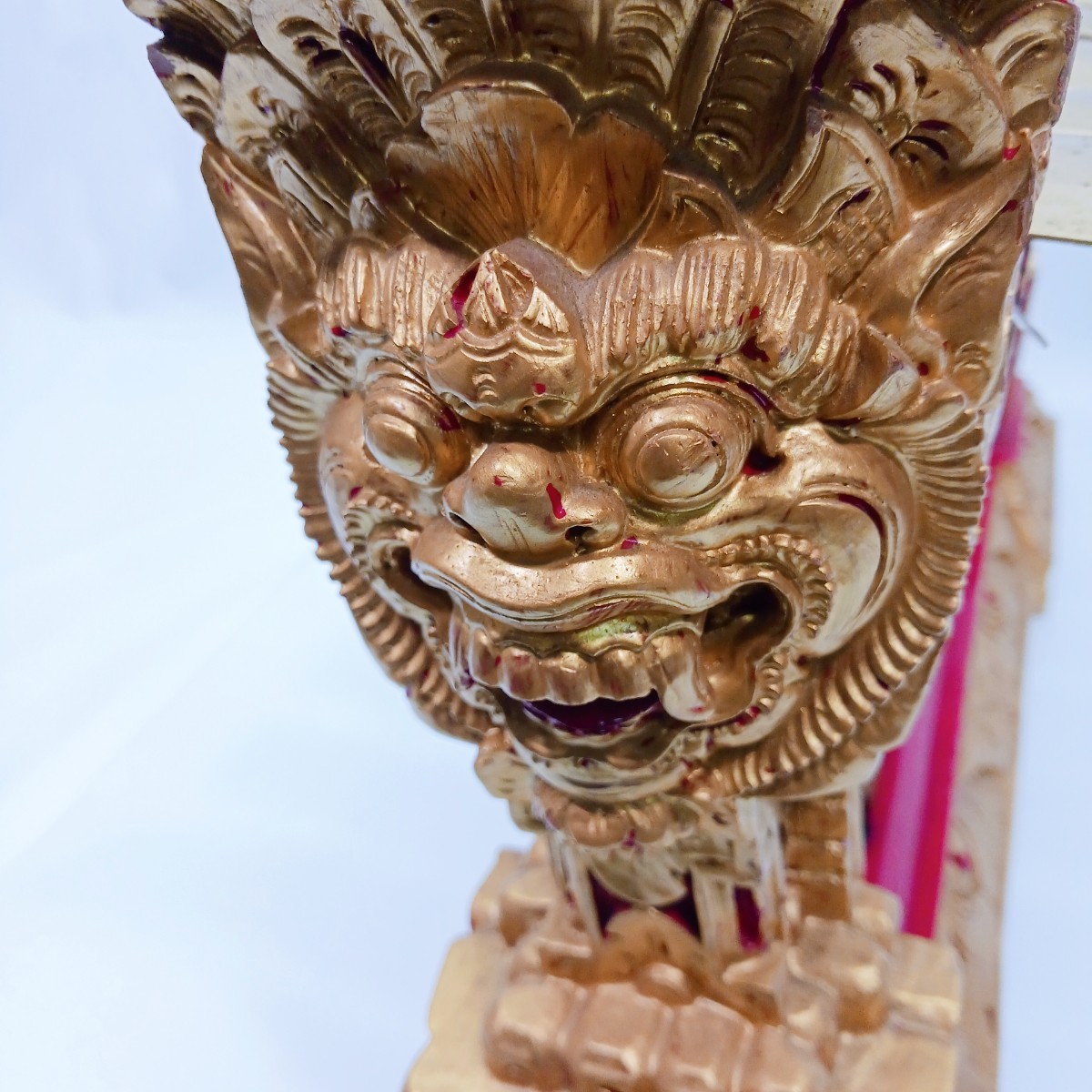インドネシア 民族楽器 ガムラン グンデル バリ 鉄琴 GAMELAN 木彫り 木製 置物 オブジェの画像9