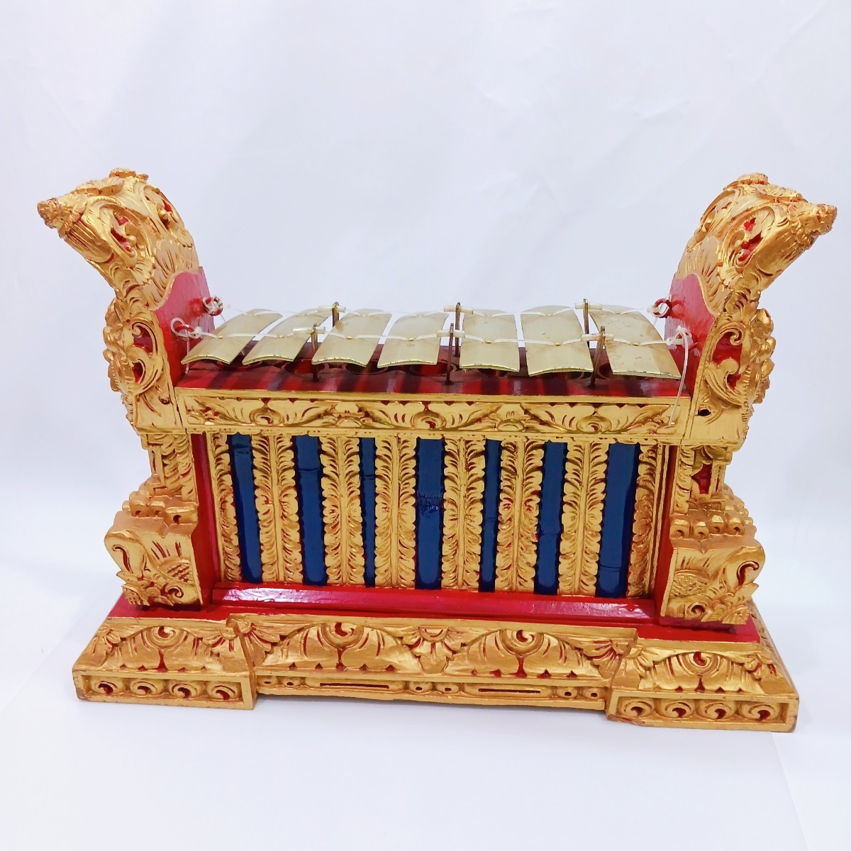 インドネシア 民族楽器 ガムラン グンデル バリ 鉄琴 GAMELAN 木彫り 木製 置物 オブジェの画像2
