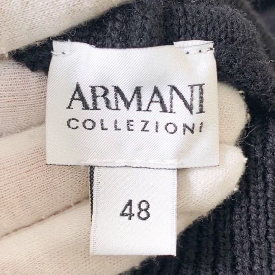 極美品 アルマーニ コレツィオーニ ニット セーター ARMANI COLLEZIONI エンボス タートルネック 黒 ブラック_画像8