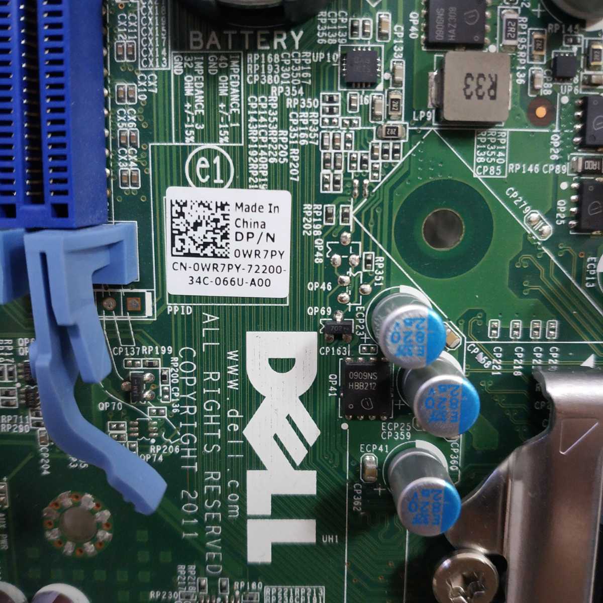 岐阜 即日発 送料無 ★ DELL OptiPlex 7010 SFF 等用 MicroATX マザーボード DP/N 0WR7PY LGA1155 ★ CPU Core i3-3220 ★ 動作確認済 M775の画像3