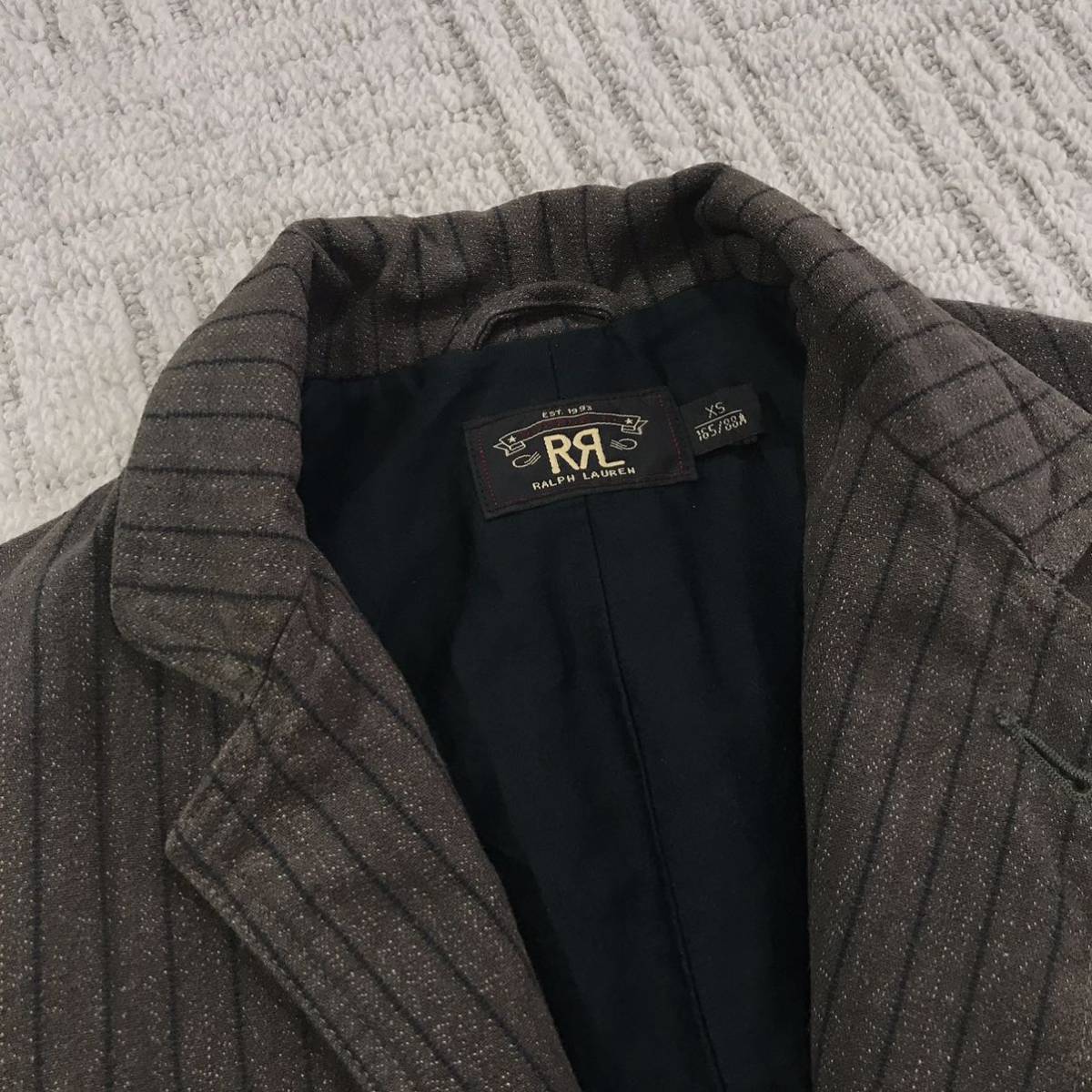 RRL ダブルアールエル［STRIPE TAILORED JACKET］ラルフローレン 90sヴィンテージ 復刻 一つ星タグ ストライプ テーラード サイズXS スーツ_画像8