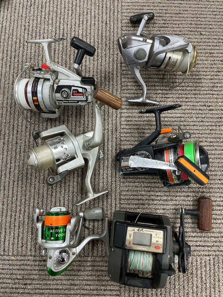 (003/11)リール 大量まとめ Daiwa ダイワ SHIMANO シマノ OLYMPIC BATTLE SPIN 釣り具 スピニングリール など フィッシング用品_画像2