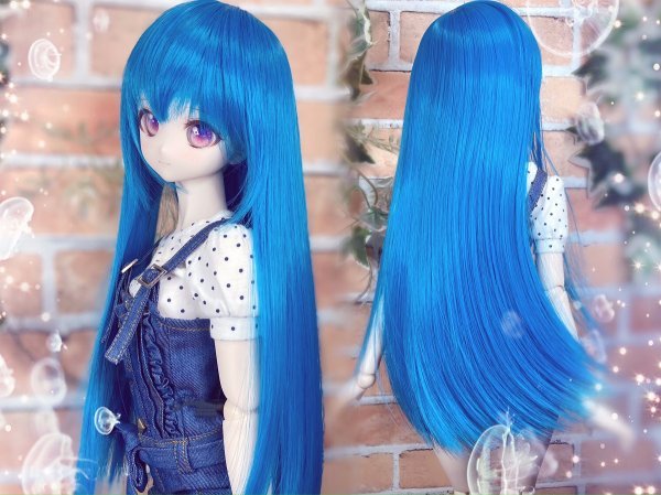 ●ドールウィッグ*ロングヘアー*ブルーオーシャン*9～9.5インチ（MDD DD SD SmartDollなど）●doll wig*dollwig●_画像5