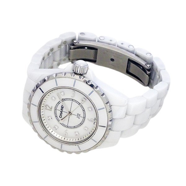 CHANEL Chanel J12 H2422 8P diamond white ceramic lady's wristwatch [ used ]