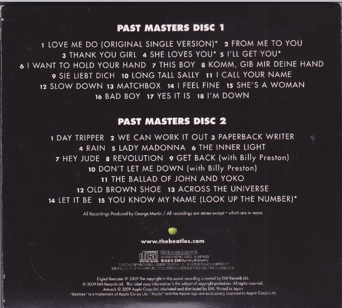■中古品■The Beatles ザ・ビートルズ/past masters バスト・マスターズ(USED 2CDs)_画像2