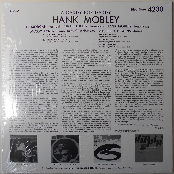 ■新品■Hank Mobley ハンク・モブレー/a caddy for daddy(LP) Lee Morgan リー・モーガン_画像2