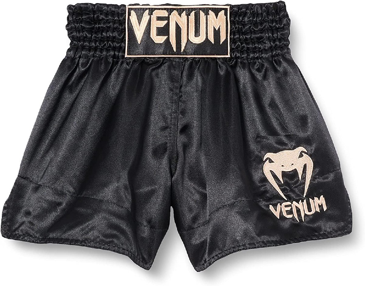 VENUM ヴェナム ムエタイトランクス SHORTS ブラック ゴールド キックパンツ ボクシング トランクス 格闘技 Sサイズ