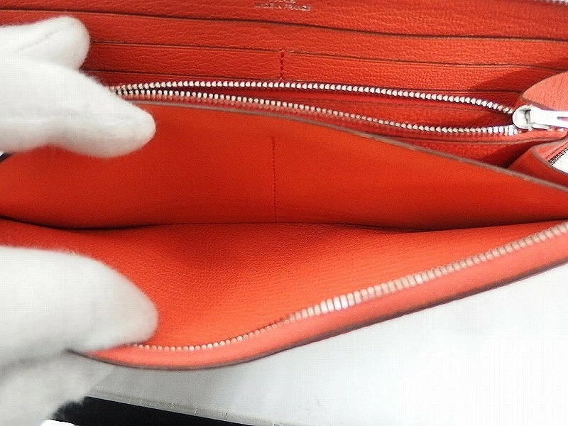 エルメス HERMES アザップロングラウンド長財布 オレンジ_画像5