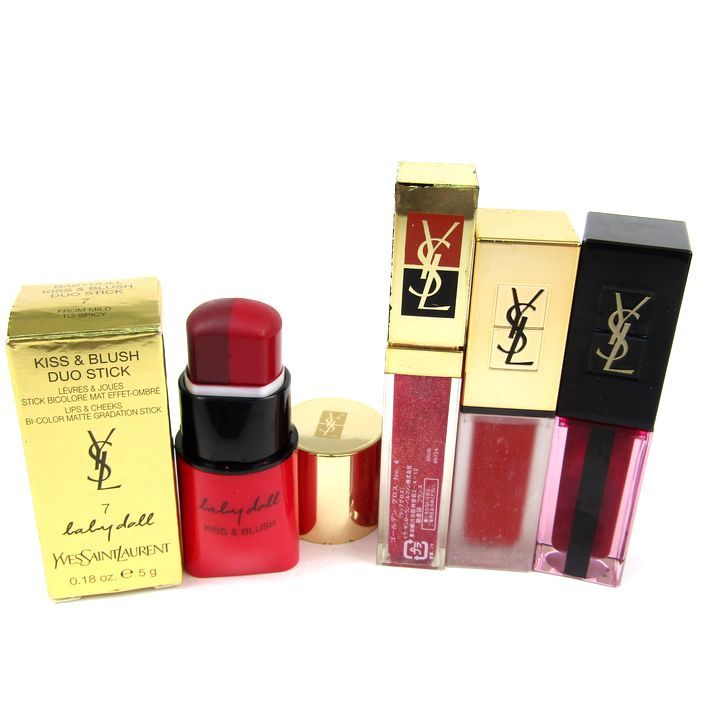 イヴ・サンローラン 口紅等 タトワージュクチュール他 4点セット まとめて 難有 箱汚れ有 レディース YVES SAINT LAURENT_画像1