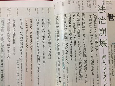 ｓ◆　2015年　世界　11月号　法治崩壊　岩波書店　当時物　雑誌 / N29_画像3