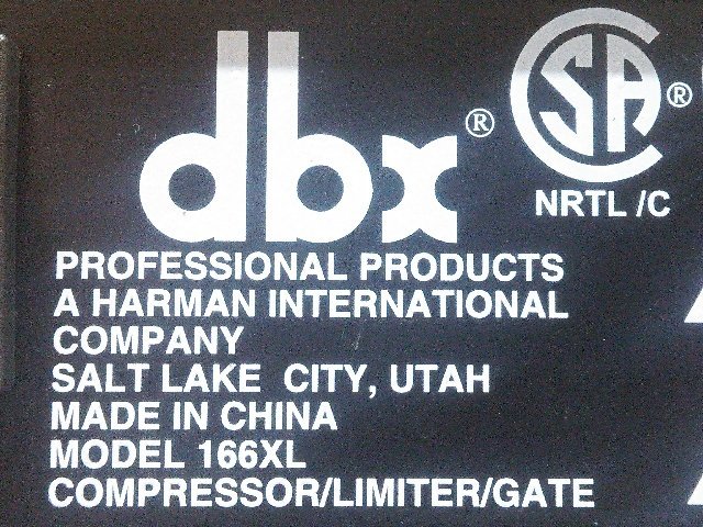 dbx 2ch コンプレッサー リミッター ゲート Compressor Limitter Gate 166XL ＆ 160XT 音響機器 動作良好 A9625_画像8