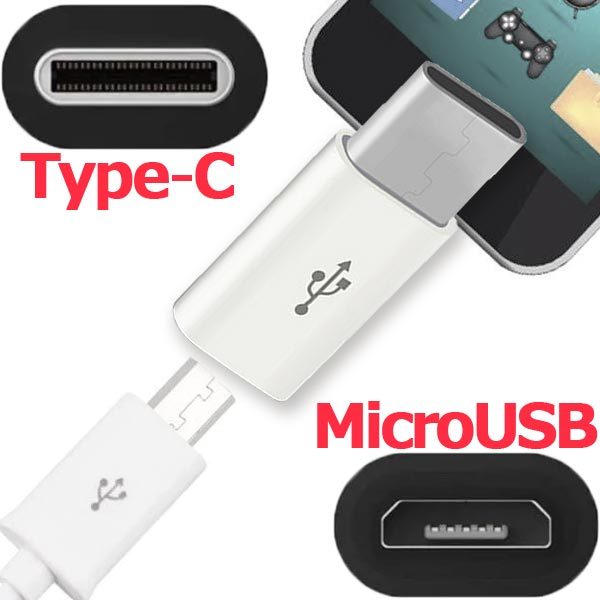 変換アダプター ５個（白でも黒でも）　マイクロUSB(Micro) → Type-C (タイプC) 　USB充電ケーブル端子コネクタ変換アダプタ_画像3