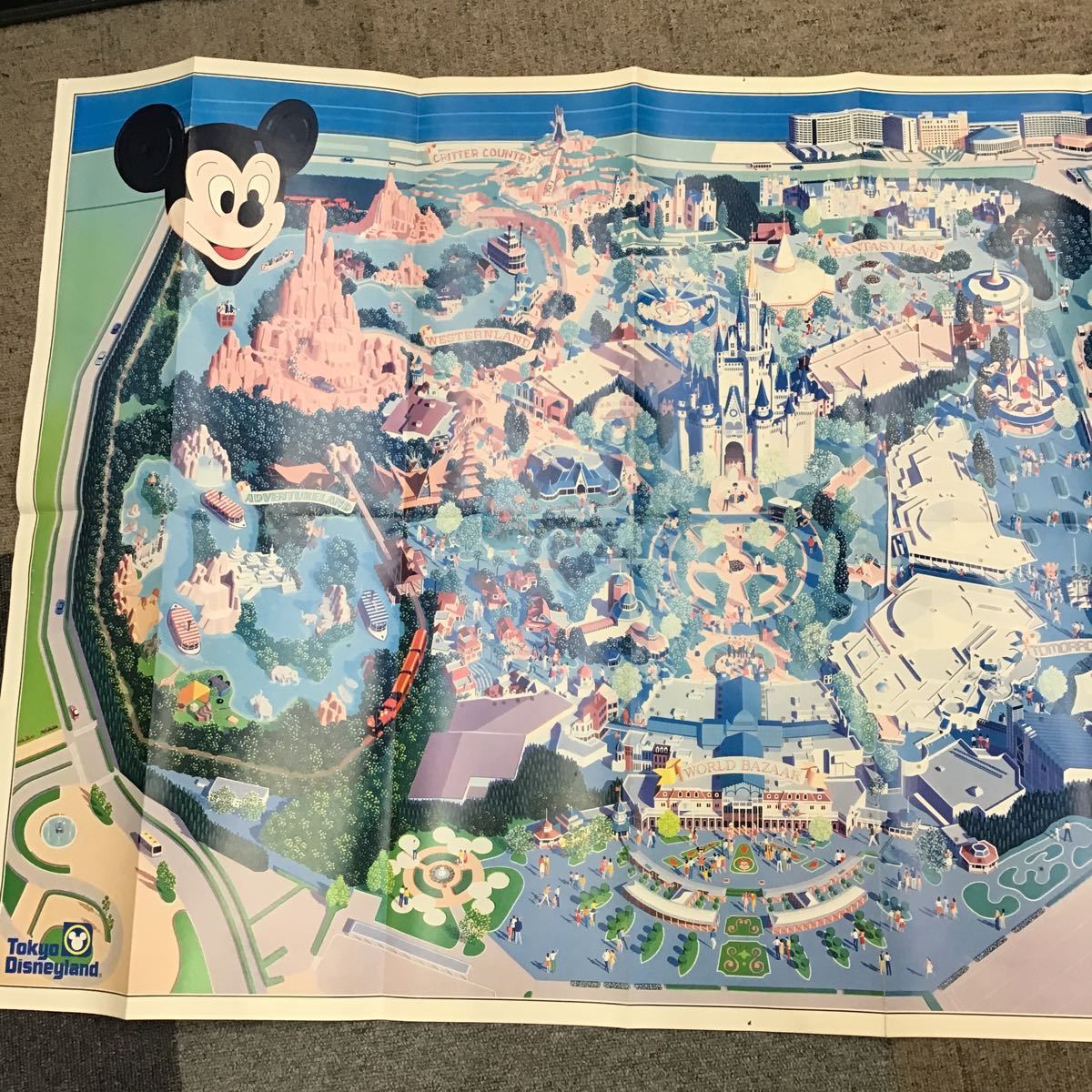 Tokyo Disneyland レトロ マップ ポスター 東京ディズニーランド【ジャンク】_画像1
