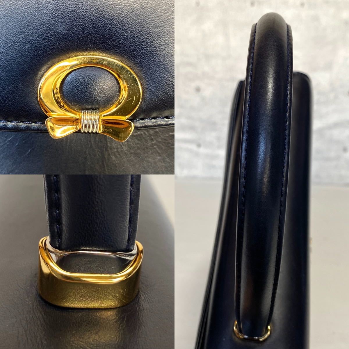 WAKO ワコウ 銀座 和光 ネイビー ゴールド金具 フォーマル WAKO ワコウ 銀座 和光 ネイビー ゴールド金具 フォーマル