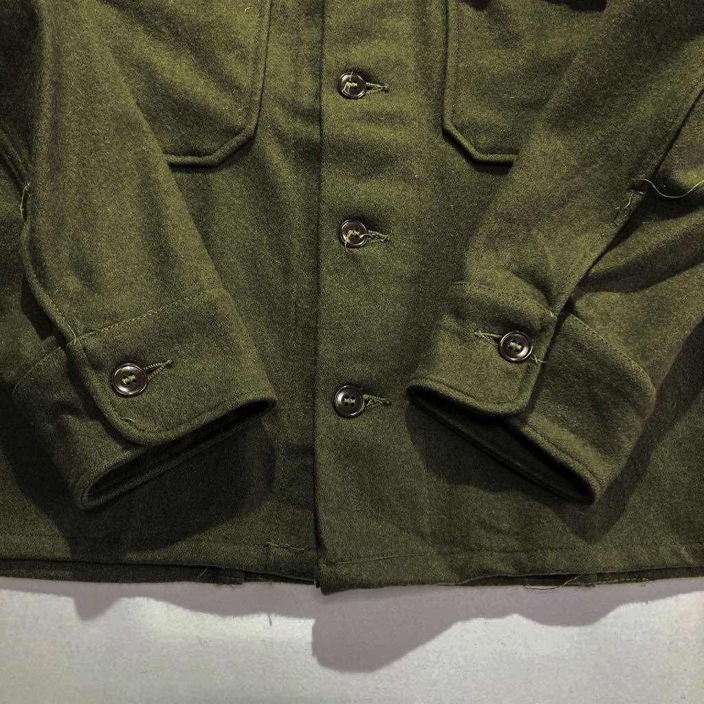 デッドストック☆50s USARMY ウールシャツ M ビンテージ ミリタリー オリーブ カーキ 深緑 米軍実物 USA製 ビッグサイズ_画像5