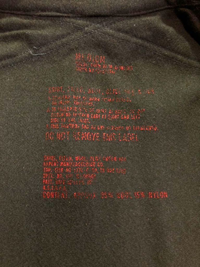 デッドストック☆50s USARMY ウールシャツ M ビンテージ ミリタリー オリーブ カーキ 深緑 米軍実物 USA製 ビッグサイズ_画像4