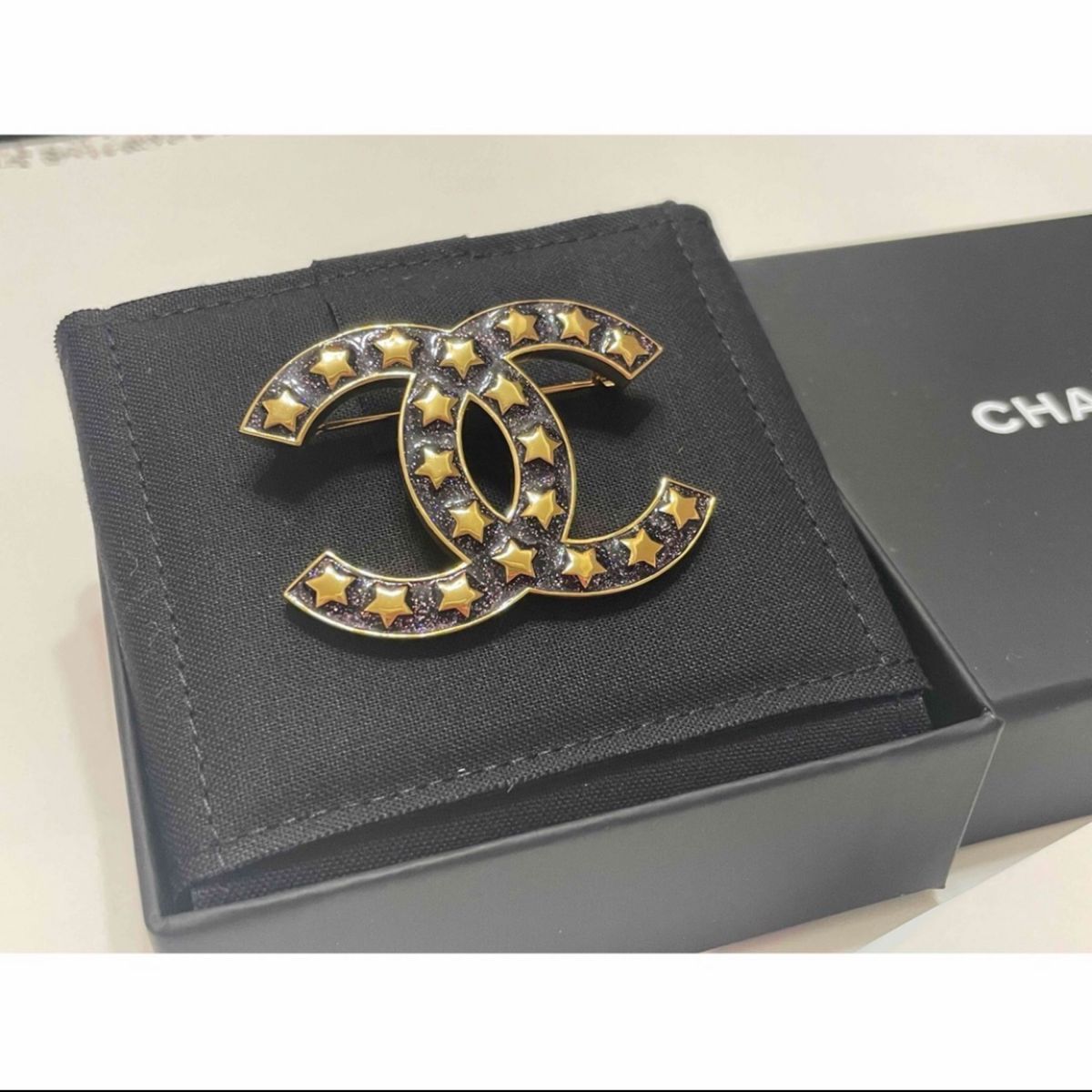 正規品】 CHANEL シャネル ブローチ ココマーク 星 コメット 正規品】 CHANEL シャネル ブローチ ココマーク 星 コメット
