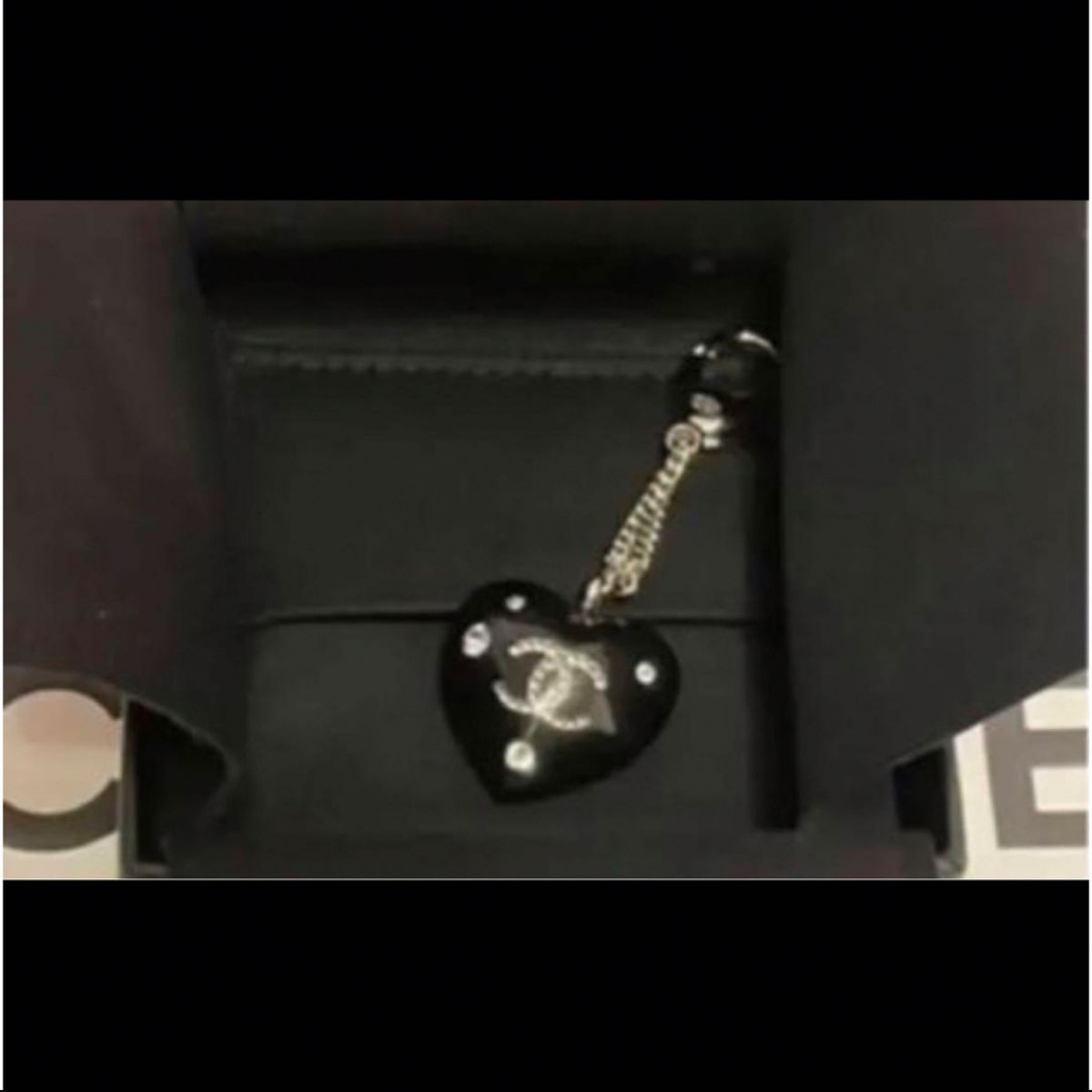 CHANEL シャネル ハート キーホルダー ブラック 黒 ココマーク CHANEL シャネル ハート キーホルダー ブラック 黒 ココマーク