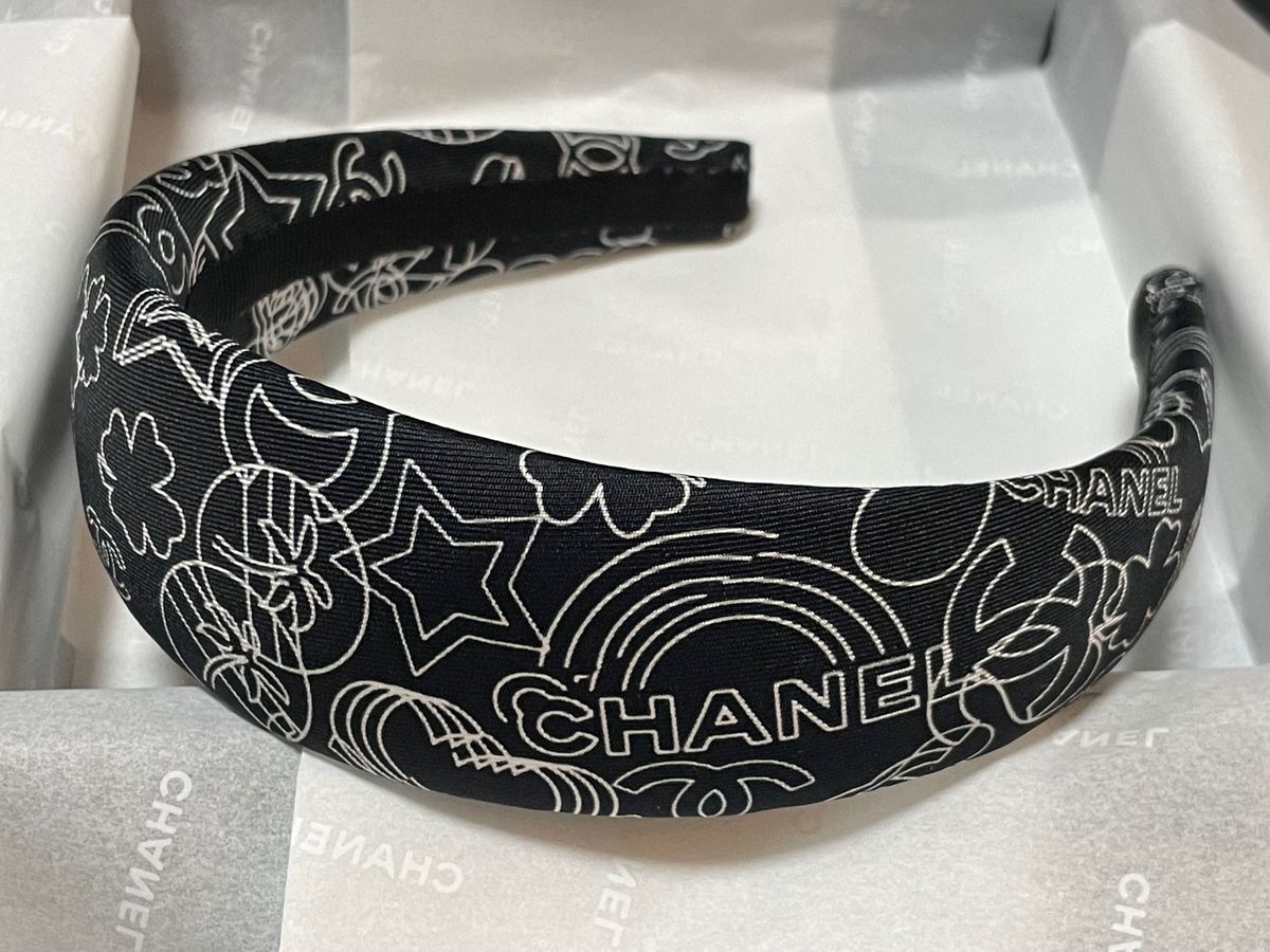 CHANEL シャネル ヘアアクセサリー カチューシャ ブラック 黒 CHANEL シャネル ヘアアクセサリー カチューシャ ブラック 黒