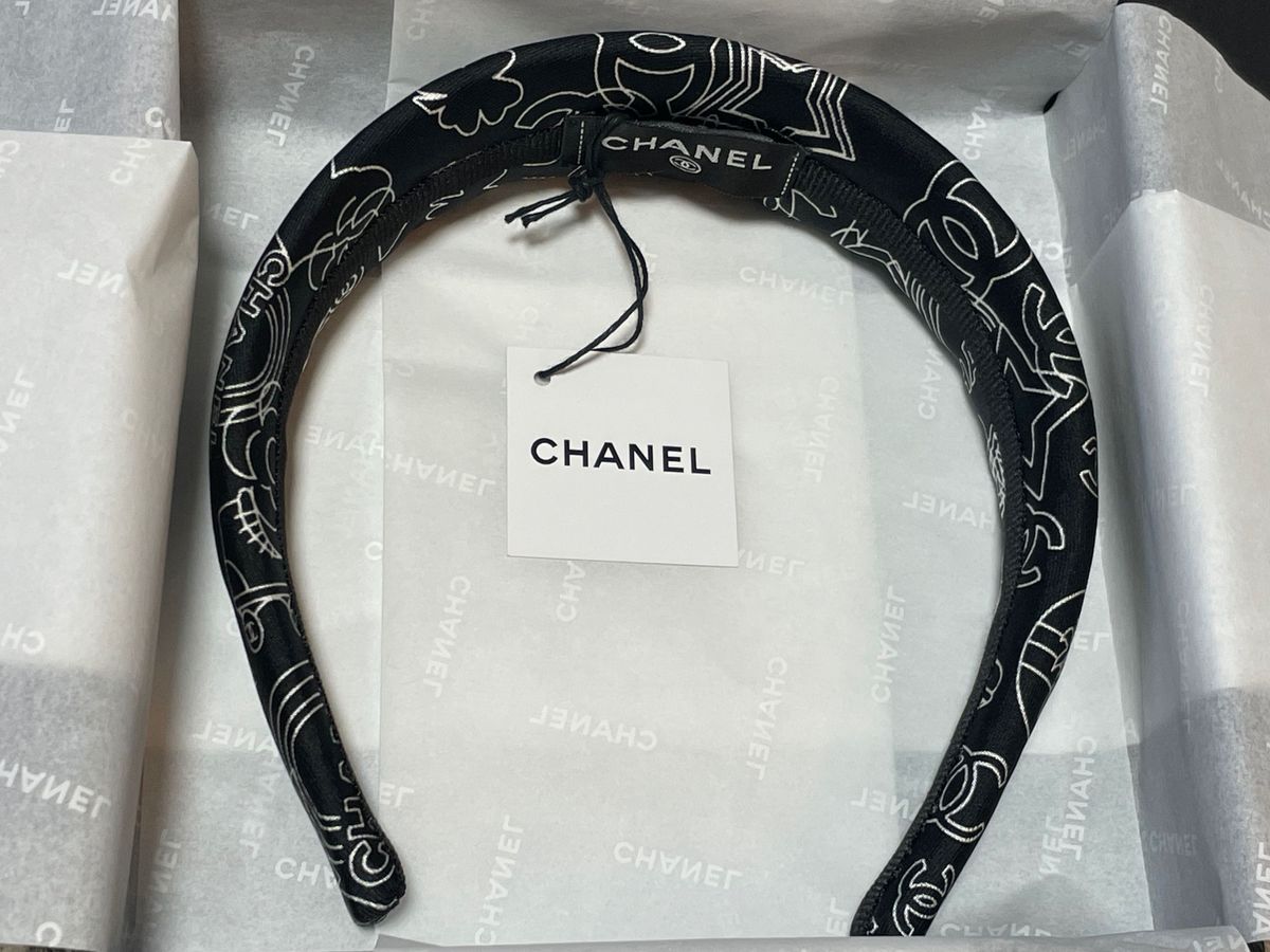 CHANEL シャネル ヘアアクセサリー カチューシャ ブラック 黒 CHANEL シャネル ヘアアクセサリー カチューシャ ブラック 黒