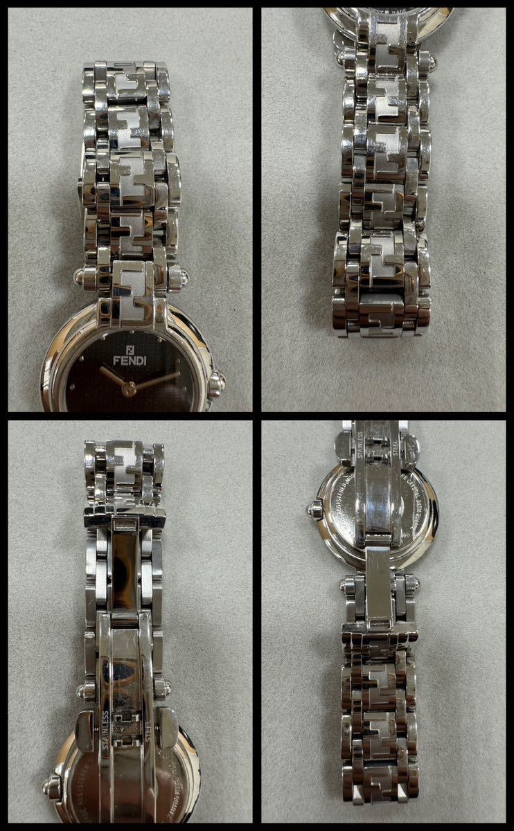 △FENDI フェンディ 750L 腕時計 レディース クォーツ ズッカ柄 ブラック文字盤 (KS12-32)_画像5