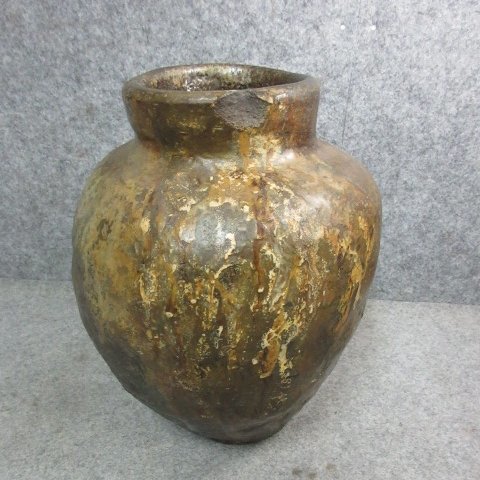  Echizen . "hu" pot [B22918] height 31cm diameter 24.5cm Shizen Yu antique old . old fine art 