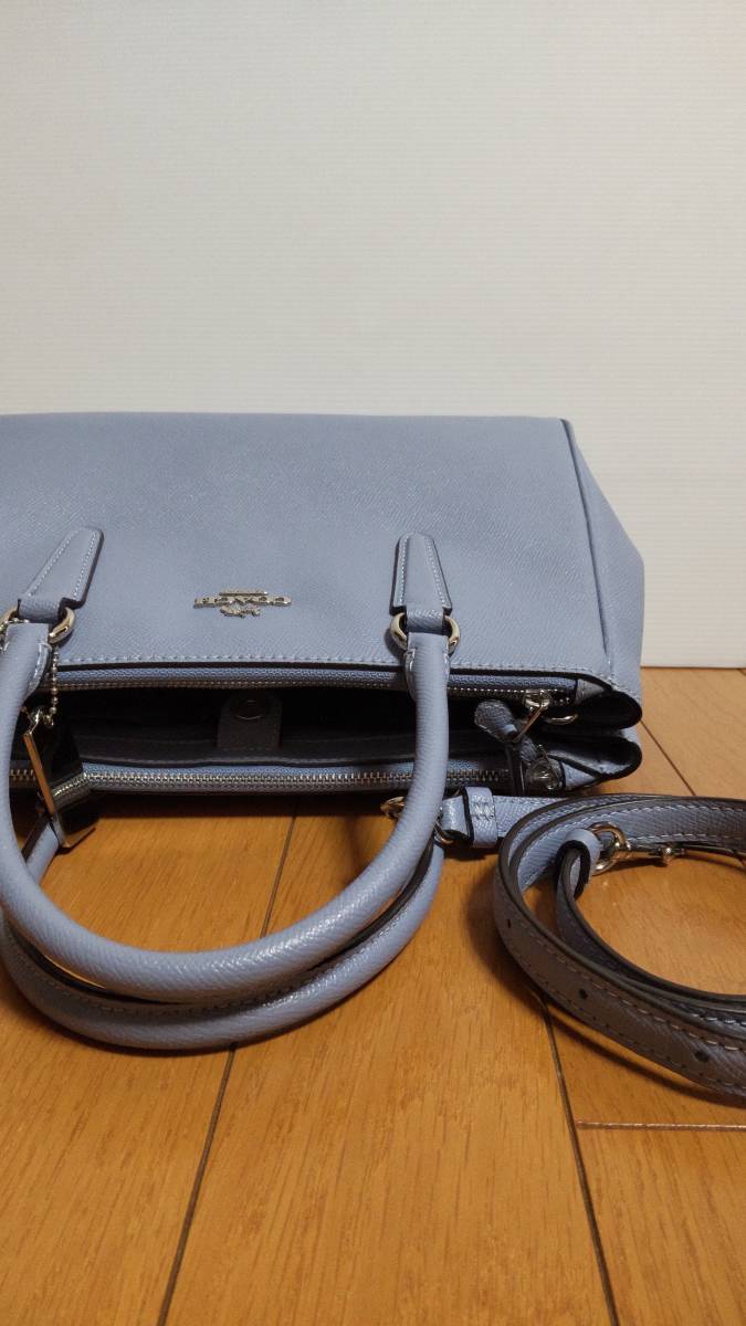 美品即決 コーチ COACH F44958 サリー キャリーオール 青ブルー ハンドバッグ/斜め掛けショルダーバッグ 2way _画像7