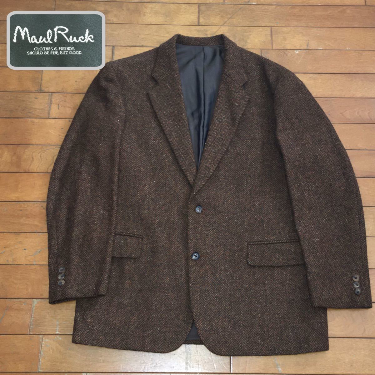 ☆【 Maul Ruck 】★日本製 T.K.デザイン ウールヘリンボーン ツイードジャケット ★サイズ3_画像1