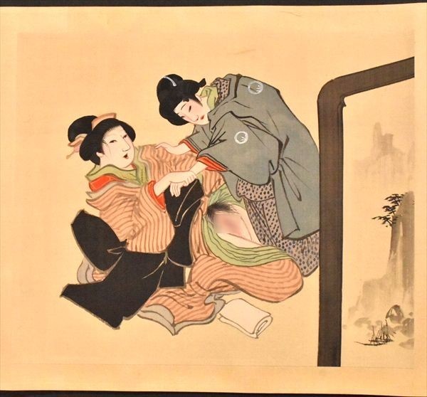 春画巻 1巻 肉筆 絹本 12図 日本画 浮世絵 艶画 春本 和本 古 春画巻 1巻 肉筆 絹本 12図 日本画 浮世絵 艶画 春本 和本 古