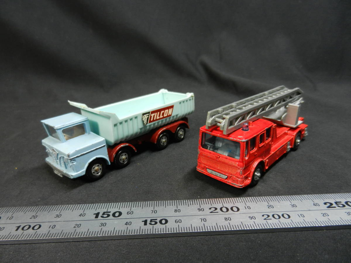 LONESTAR IMPY 24 FODEN HALF CAB TIPPER MERRYWEATHER H.T.T.L FIRE ENGINE 2台まとめて 箱なし イギリス製 ロンスター ダンプカー 消防車_画像1