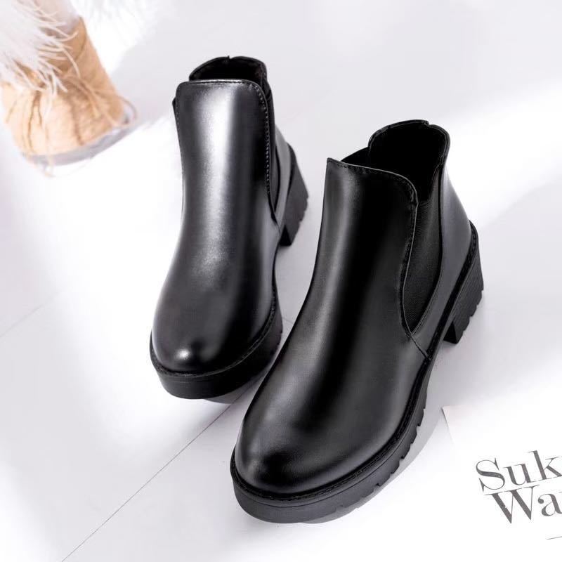 SALE*23cm lady's side-gore boots short boots black [391] lady's boots 