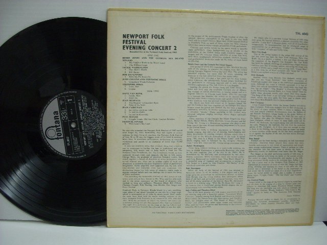[LP] V.A. / THE NEWPORT FOLK FESTIVAL 1963 VOL. 2 ニューポート・フォーク・フェスティバル UK盤 FONTANA TFL 6042 ◇51129の画像2
