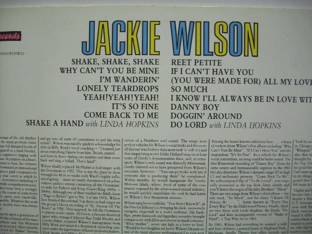 [中古UK盤 LP] JACKIE WILSON / REET PETITE ジャッキー・ウィルソン ロンリーティアドロップス ACE RECORDS CH 125 ◇r51224_画像3