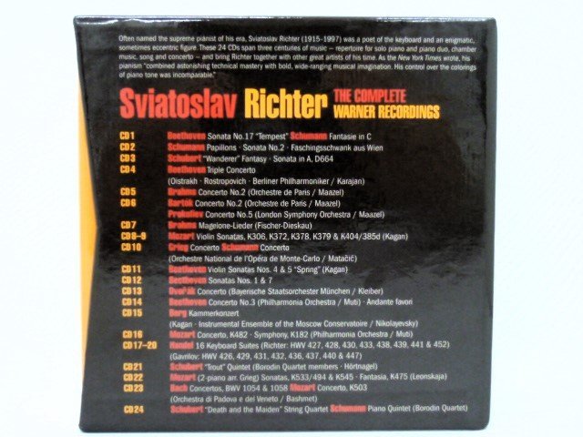 N【大関質店】 中古 CD Sviatoslav Richter スヴャトスラフ・リヒテル THE COMPLETE WARNER RECORDINGS 24枚組 ワーナー録音全集_画像2